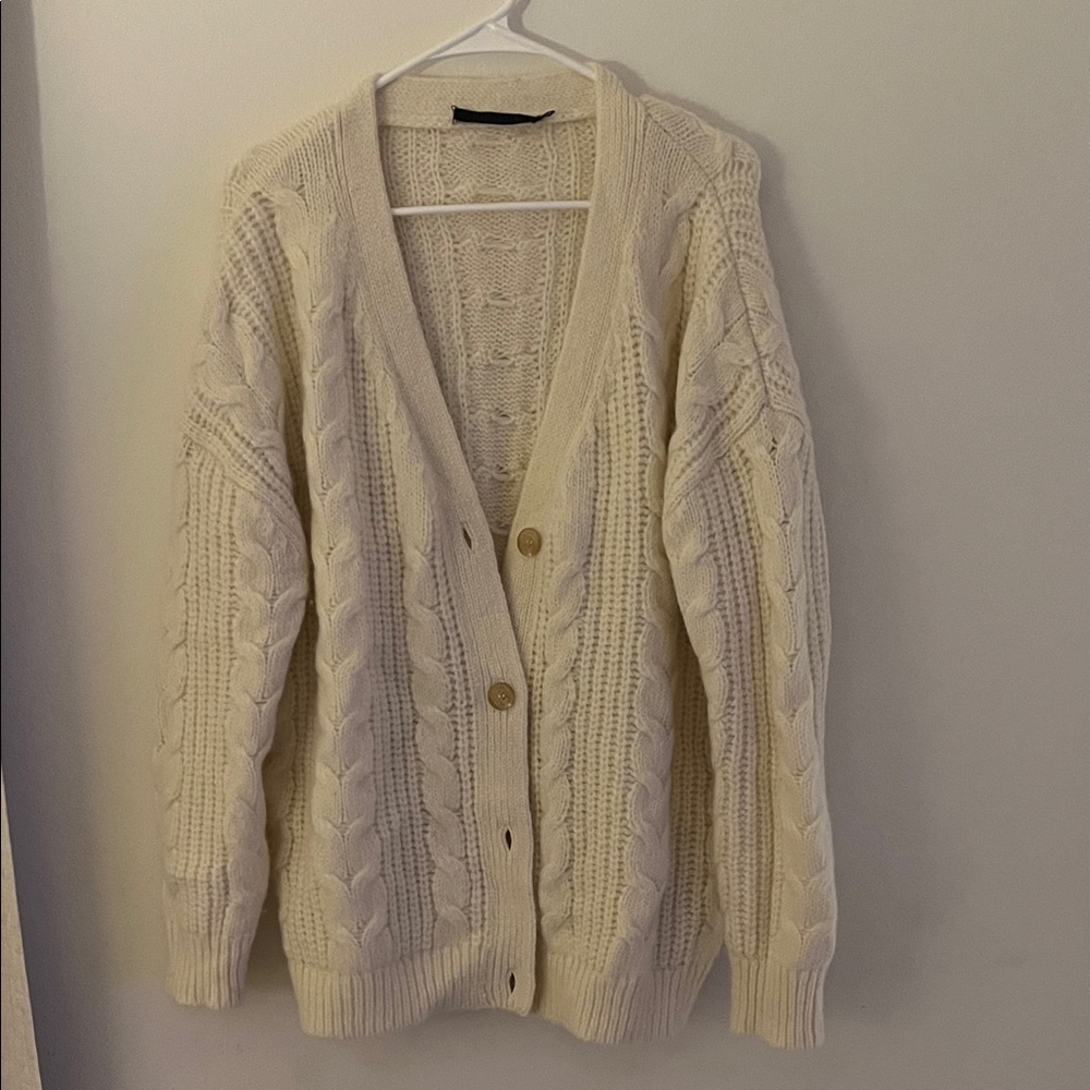 Jenni Kayne Ecru Cable Knit Cardigan